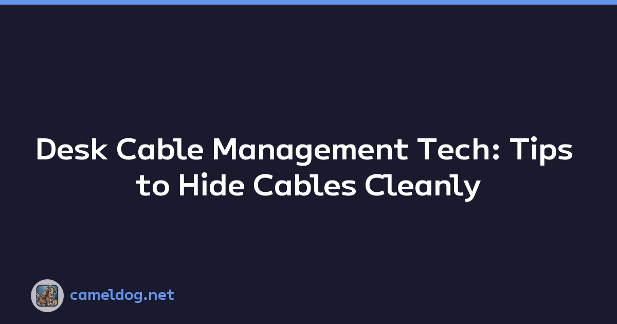 Desk Cable Management Tech: Tips to Hide Cables Cleanly