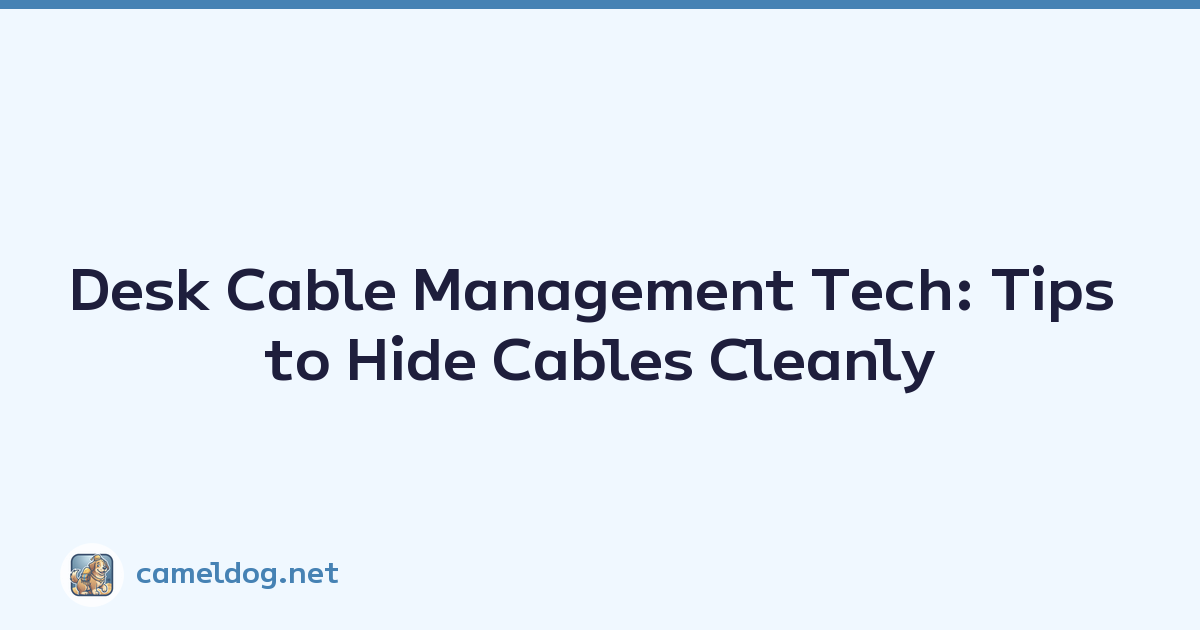 Desk Cable Management Tech: Tips to Hide Cables Cleanly