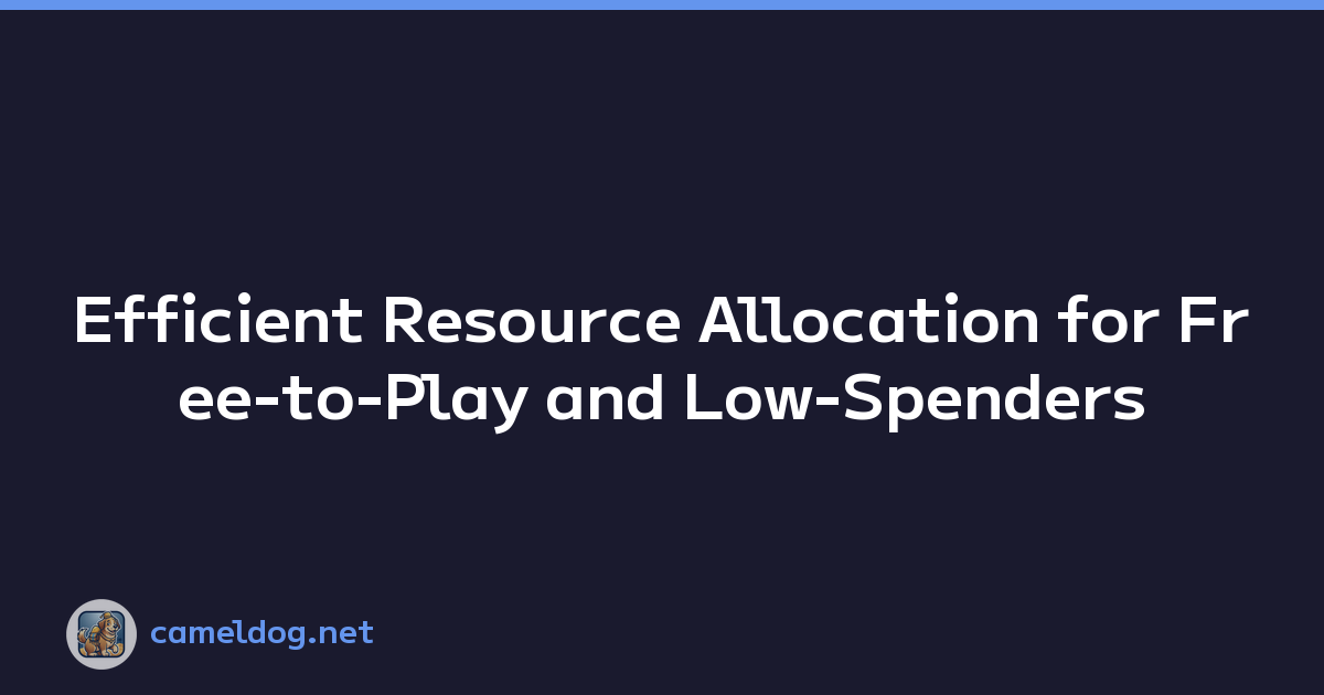 Efficient Resource Allocation for Free-to-Play and Low-Spenders
