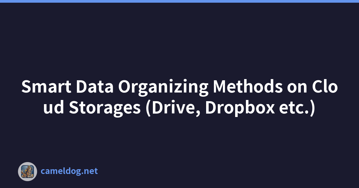 云存储（Drive、Dropbox 等）上的智能数据组织方法
